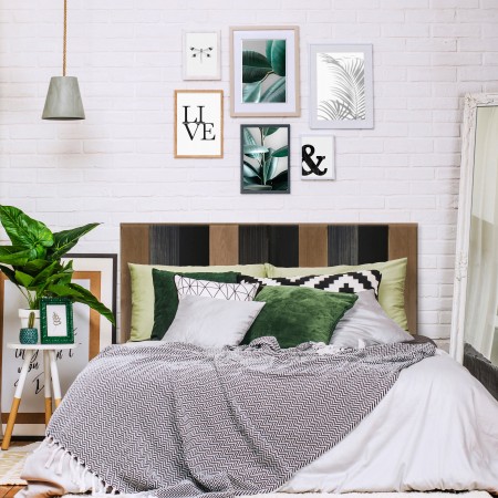 Tête de lit en bois combiné noir