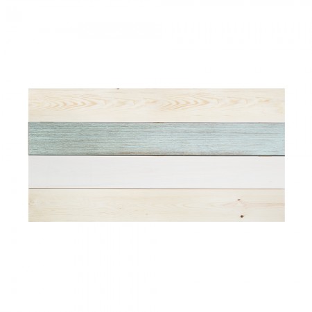 Tête de lit en bois Hallstatt bleu-vert décapé