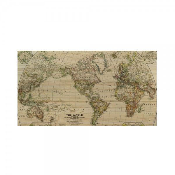 Tête de lit naturelle carte du monde