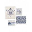 Pack de 4 tableaux romantiques bleues