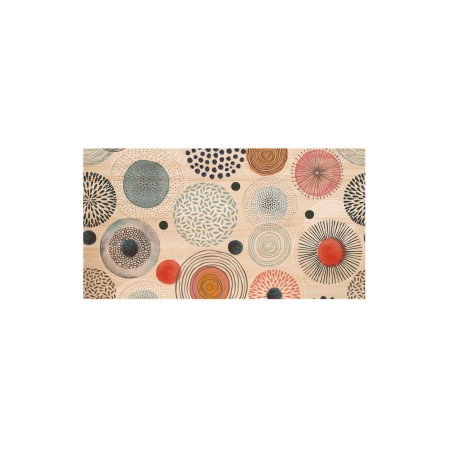 Tête de lit naturelle 'Cercles abstraits multicolores'