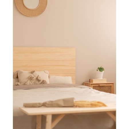 Tête de lit en bois naturel