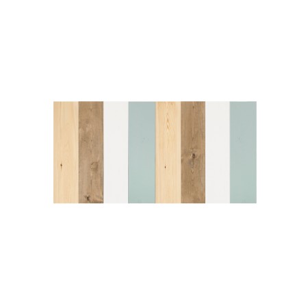 Tête de lit en bois combiné bleu-vert