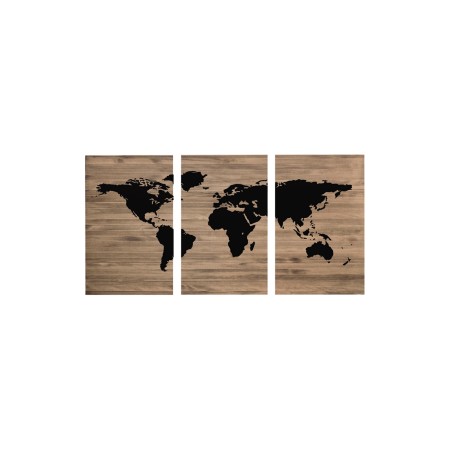 Tête de lit triptyque carte du monde noir