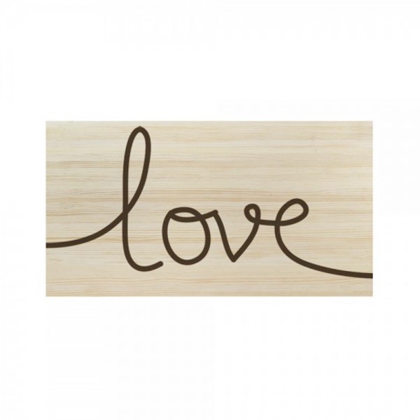 Tête de lit en bois naturelle 'Love'