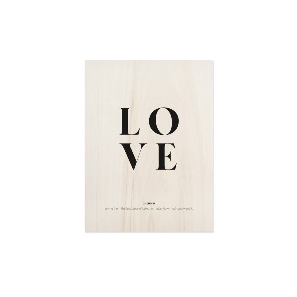 Tableau en bois Love definition