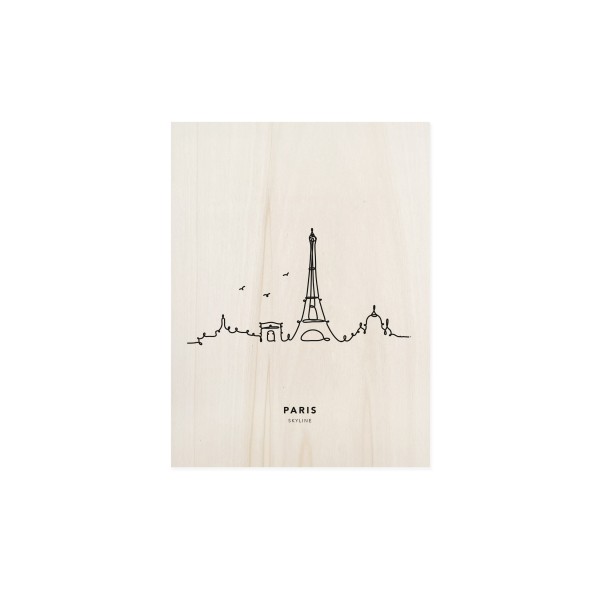 Tableau en bois Paris Skyline