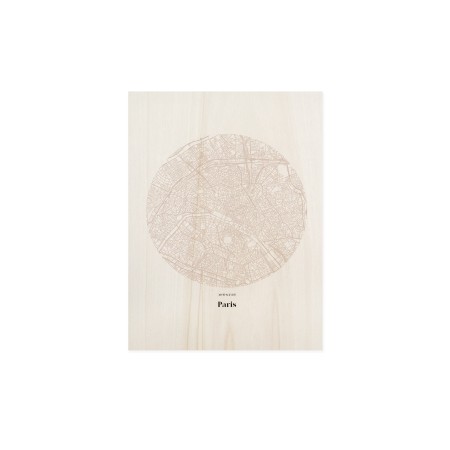 Tableau en bois Paris Map