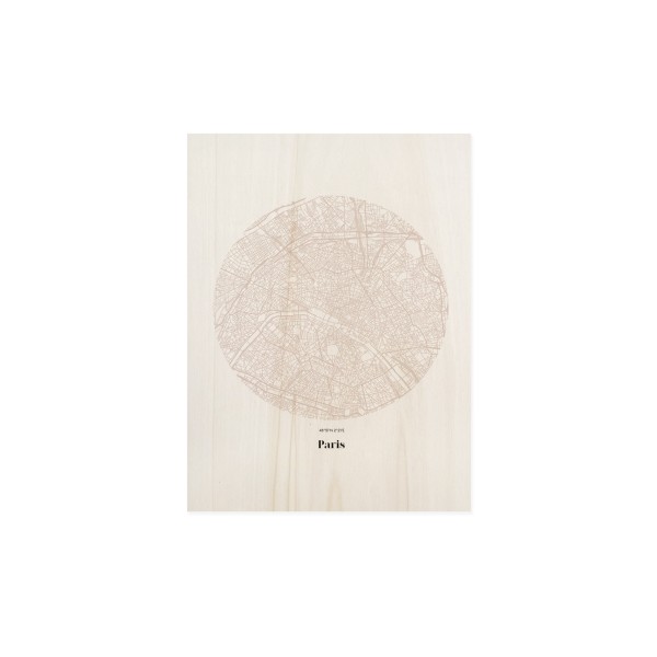 Tableau en bois Paris Map