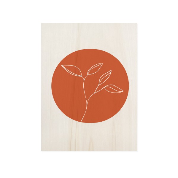 Tableau en bois Flower Terracota