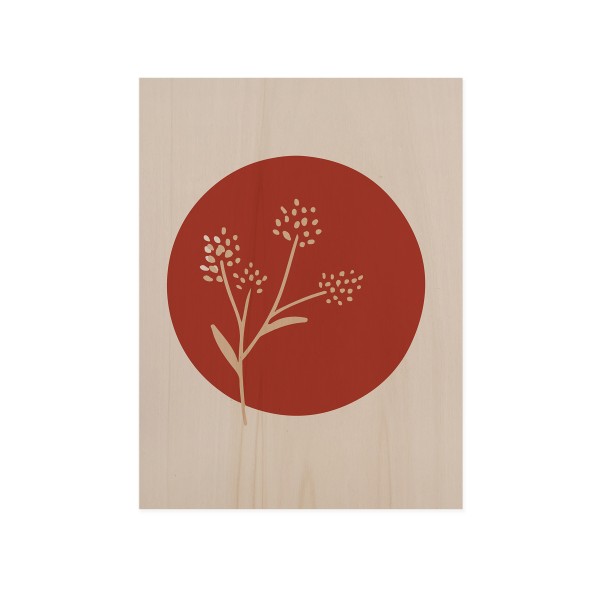 Tableau en bois Flower Terracota II