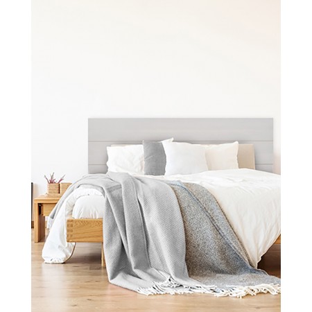 Tête de lit en bois décapée gris