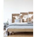 Tête de lit triptyque carte du monde blanc