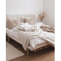 Tête de lit tapissée Hoola boutons beige
