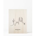 Tableau en bois Barcelona Skyline