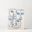 Boîte en bois Blue Faces