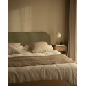 Tête de lit déhoussable en lin vert de différentes dimensions 