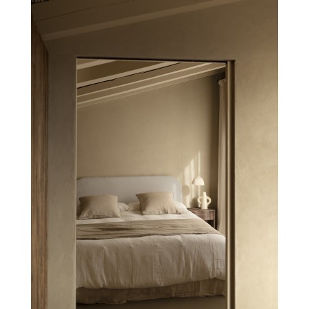 Tête de lit déhoussable en bouclé gris clair de différentes dimensions