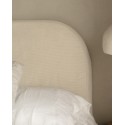 Tête de lit déhoussable en velours côtelé blanc cassé de différentes dimensions