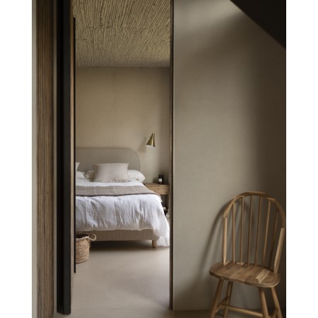 Tête de lit déhoussable en velours côtelé brun taupe de différentes dimensions