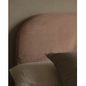 Tête de lit déhoussable en velours côtelé corail de différentes dimensions