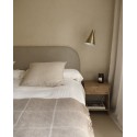 Housse pour tête de lit en velours côtelé brun taupe de différentes dimensions