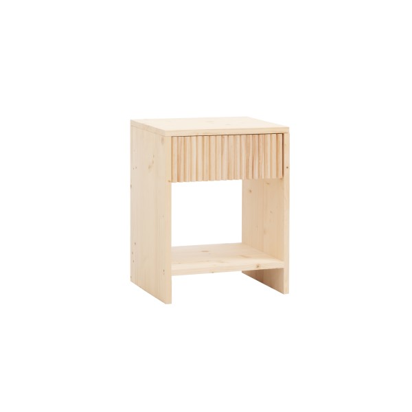 Table de chevet en bois massif avec un tiroir en ton naturel de plusieurs tailles