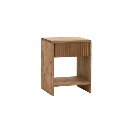 Table de chevet en bois massif avec un tiroir en ton chêne foncé de plusieurs tailles