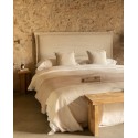 Tête de lit déhoussable en lin beige de différentes dimensions