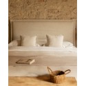 Tête de lit déhoussable en lin beige de différentes dimensions