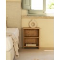 Table de chevet en bois massif en ton chêne moyen de 50x42cm