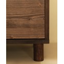 Table de chevet en bois massif avec deux tiroirs en ton noce de 50,5x37,5cm