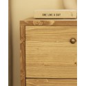 Table de chevet en bois massif avec deux tiroirs en ton chêne moyen de 50,5x37,5cm