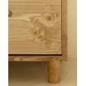 Table de chevet en bois massif avec deux tiroirs en ton chêne moyen de 50,5x37,5cm