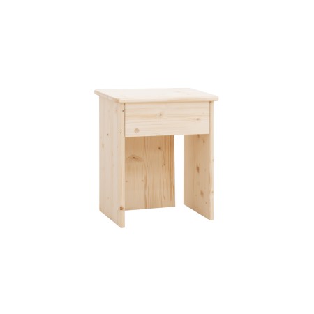 Table de chevet en bois massif en ton naturel de 50x42cm
