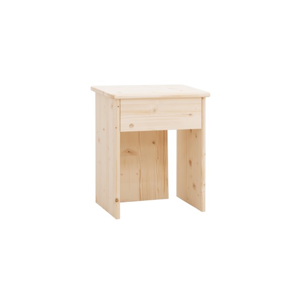 Table de chevet en bois massif en ton naturel de 50x42cm