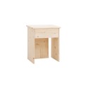 Table de chevet en bois massif en ton naturel de 50x42cm