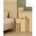 Table de chevet en bois massif en ton naturel de 50x42cm