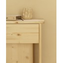 Table de chevet en bois massif en ton naturel de 50x42cm