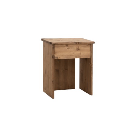 Table de chevet en bois massif en ton chêne foncé de 50x42cm