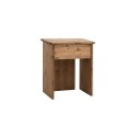 Table de chevet en bois massif en ton chêne foncé de 50x42cm