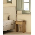 Table de chevet en bois massif en ton chêne foncé de 50x42cm