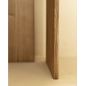 Table de chevet en bois massif en ton chêne foncé de 50x42cm