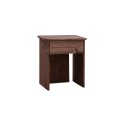 Table de chevet en bois massif en ton noyer de 50x42cm