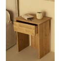 Table de chevet en bois massif en ton chêne moyen de 50x42cm