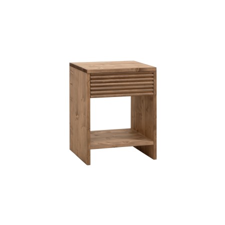 Table de chevet en bois massif avec un tiroir en ton chêne foncé de plusieurs tailles