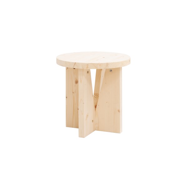 Table de chevet en bois massif en ton naturel de 40x40cm