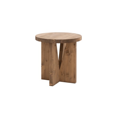 Table de chevet en bois massif en ton chêne foncé de 40x40cm