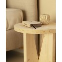 Table de chevet en bois massif en ton naturel de 40x40cm