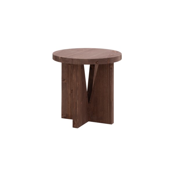 Table de chevet en bois massif en ton noce de 40x40cm
